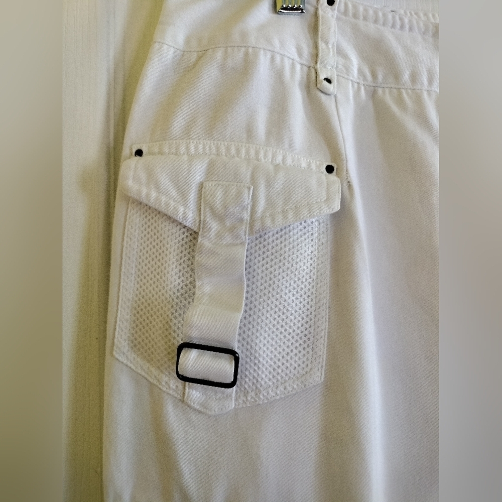 Newport News White Cottagecore Wide-Leg Versatile Cargo Pants - Picture 7 of 14